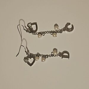 D C Initial Drop Earrings